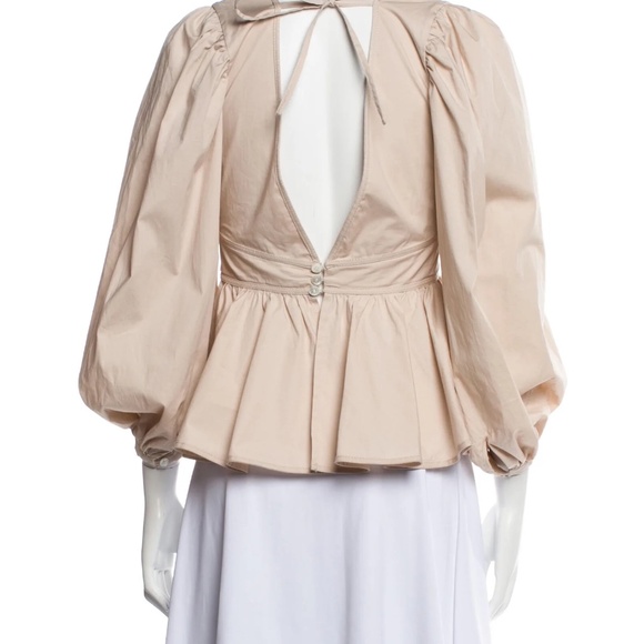 Staud V-Neck Three-Quarter Sleeve Blouse - Picture 3 of 5